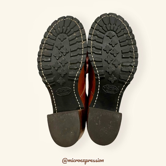 $415 Frye Sabrina 6G Cognac Brown Leather Laced Combat Chunky Heel Ankle Bootie - Picture 12 of 14